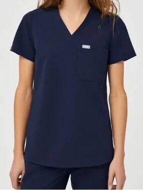 Figs Catarina One-Pocket Scrub Top - Navy Blue - Size XS